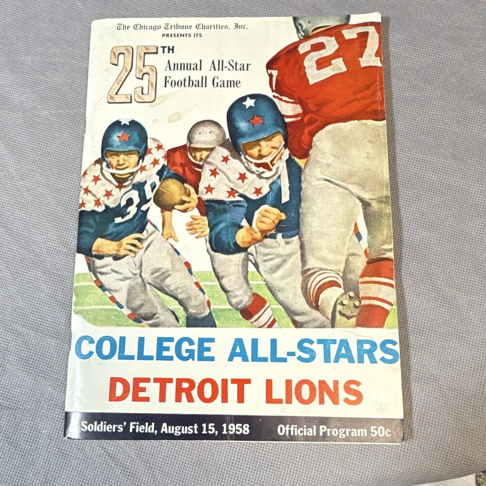 Original1958 Annual All-Star Football Program College All-Stars vs Detroit Lions
